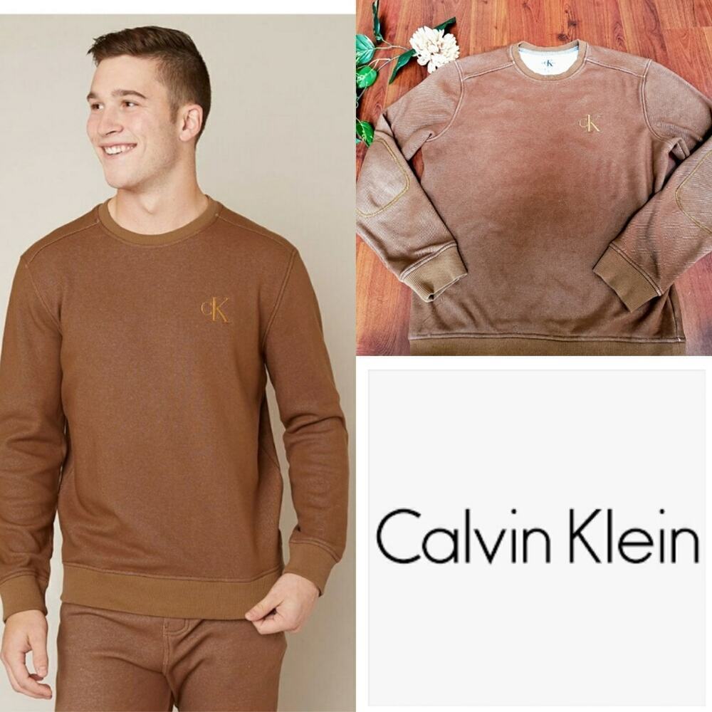 CALVIN KLEIN MENS BROWN SWEATSHIRT S